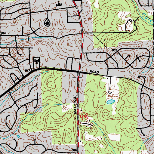 Topographic Map of Old National Station Atlanta Post Office, GA