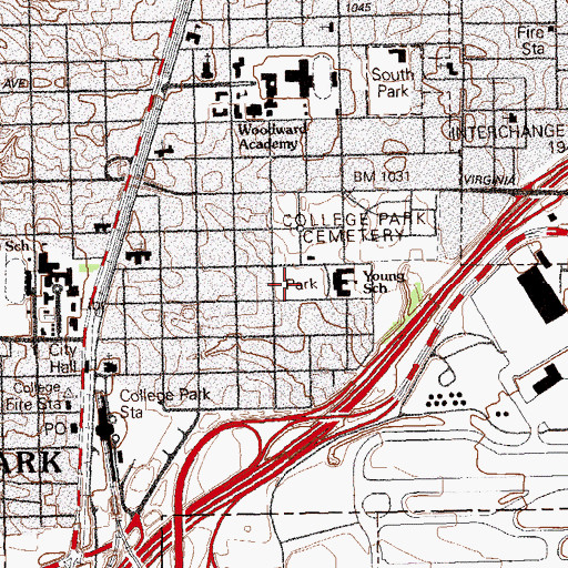 Topographic Map of Peter Pan Park, GA