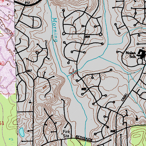 Topographic Map of Pointer Ridge, GA
