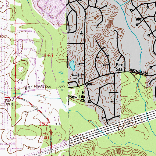 Topographic Map of Rebecca Lake Estates, GA