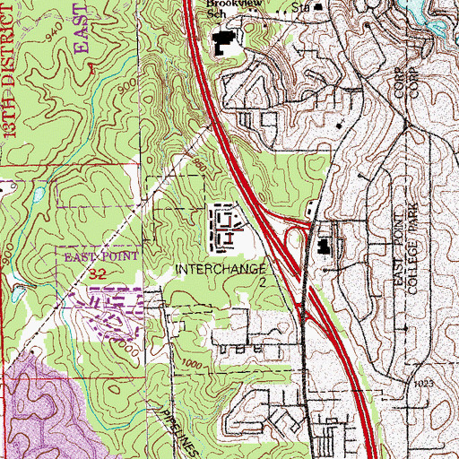 Topographic Map of Red Wing Cove, GA