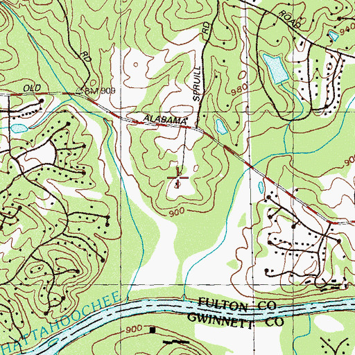 Topographic Map of River Pines Golf Club, GA