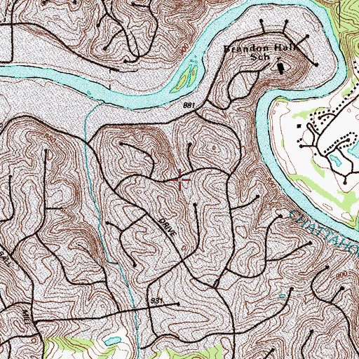 Topographic Map of Rivergate, GA