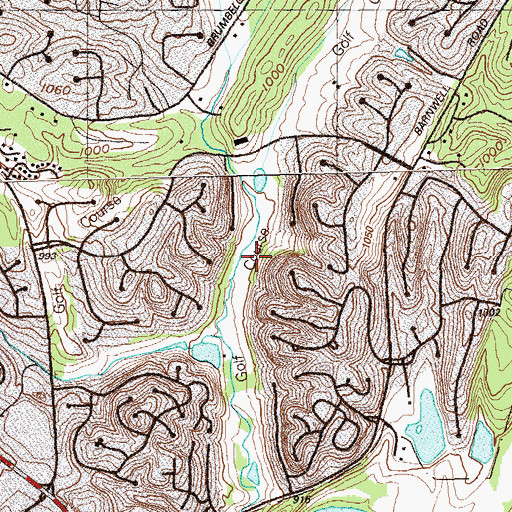 Topographic Map of Rivermont Golf Course, GA