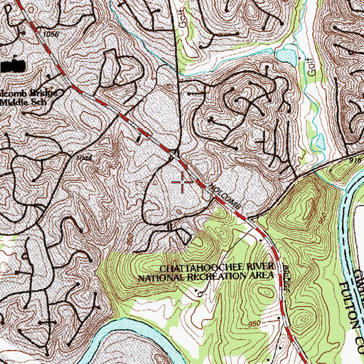 Topographic Map of Rivermont Square Shopping Center, GA