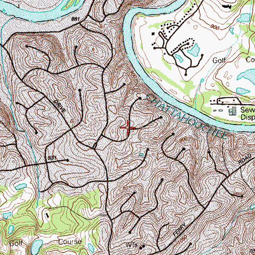 Topographic Map of Riversong, GA