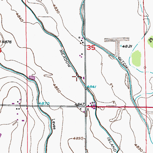 Topographic Map of Medow Island Ditch Number 1, CO