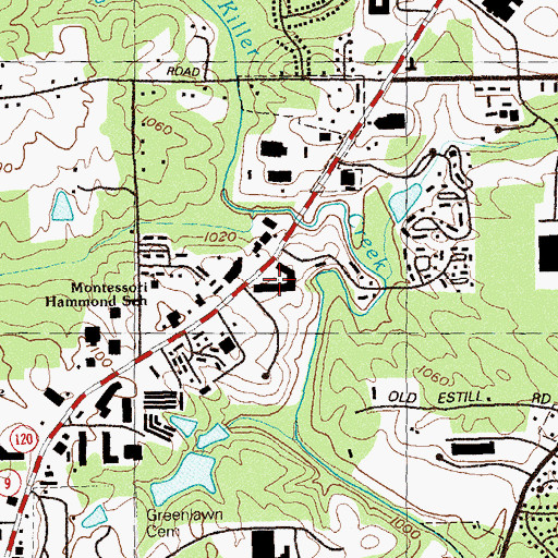 Topographic Map of Roswell Festival Shopping Center, GA