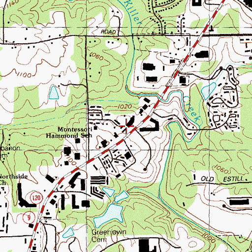 Topographic Map of Roswell North Shopping Center, GA