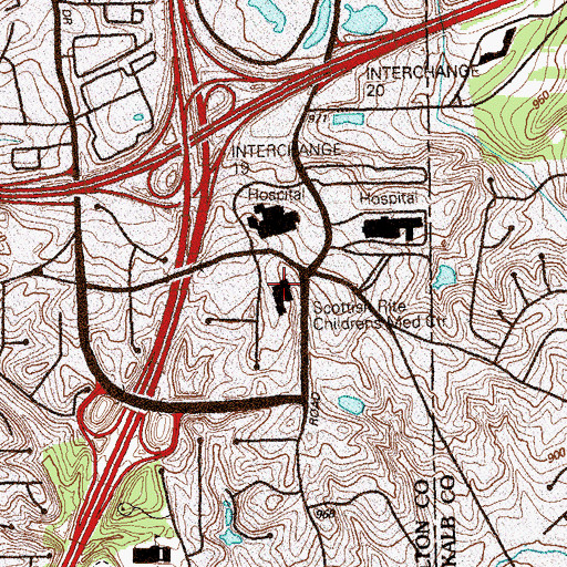 Topographic Map of Children's Health Care of Atlanta at Scottish Rite, GA
