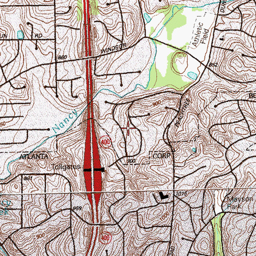 Topographic Map of Starlight Hills, GA
