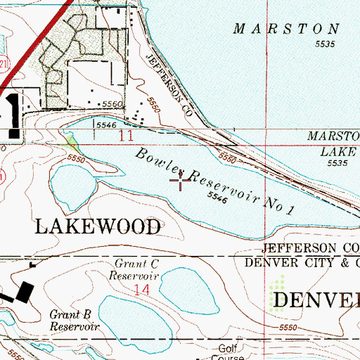 Topographic Map of Bowles Reservoir Number One, CO