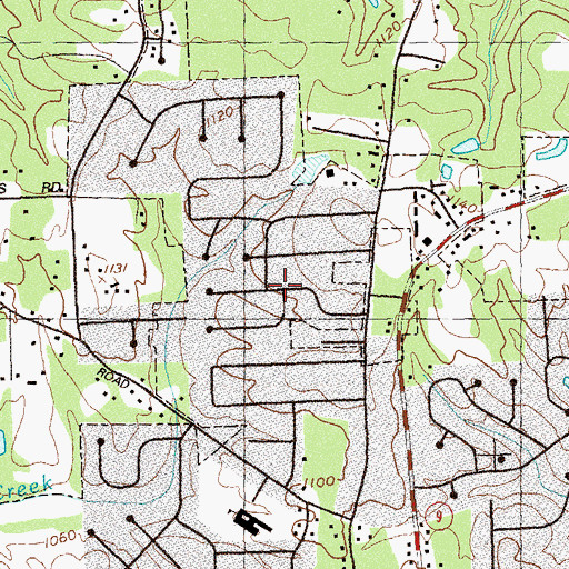 Topographic Map of Surrey Place, GA