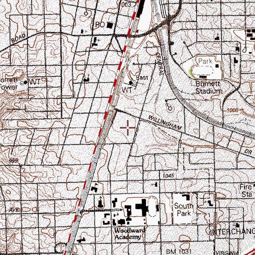Topographic Map of Tri-Cities Plaza Shopping Center, GA