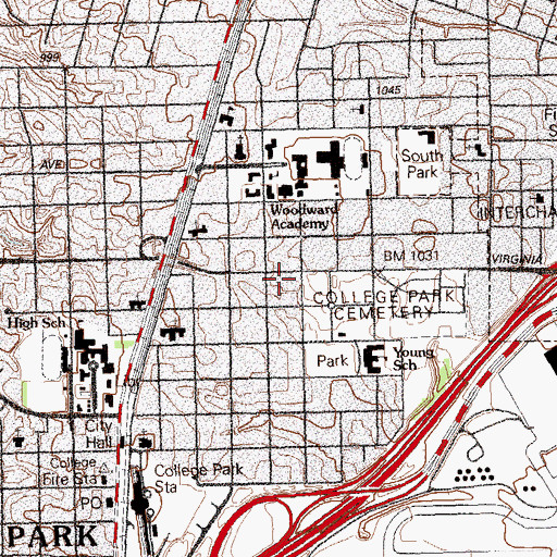 Topographic Map of Virginia Plaza Shopping Center, GA