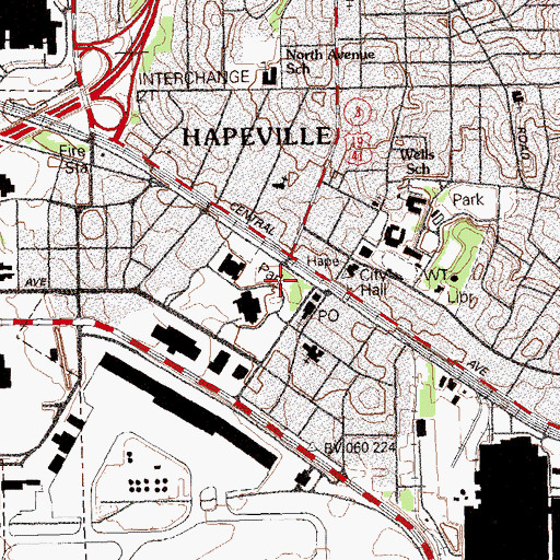 Topographic Map of Washington Community Park, GA