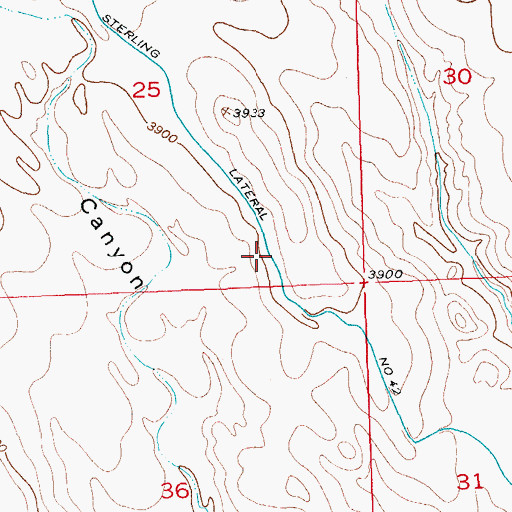 Topographic Map of North Sterling Lateral Number 42, CO