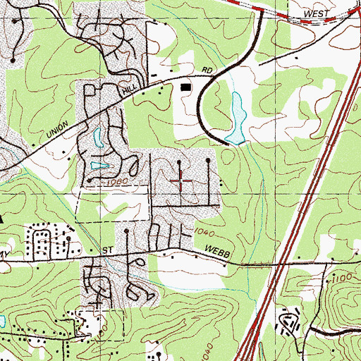 Topographic Map of Wedgewood Forest, GA