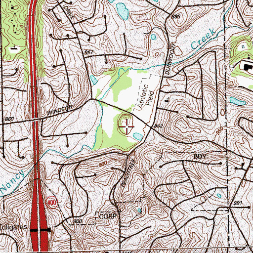 Topographic Map of Windsor at Peachtree, GA