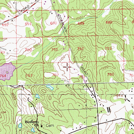 Topographic Map of Wyndham Farms, GA