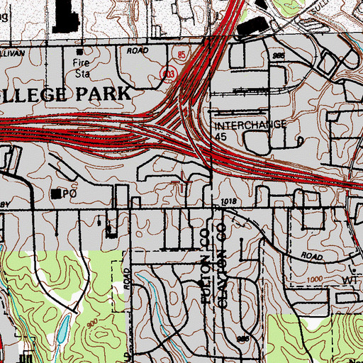 Topographic Map of Brandy Chase, GA