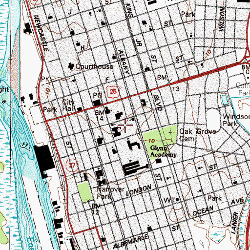 Topographic Map of A V Wood Gymnasium, GA