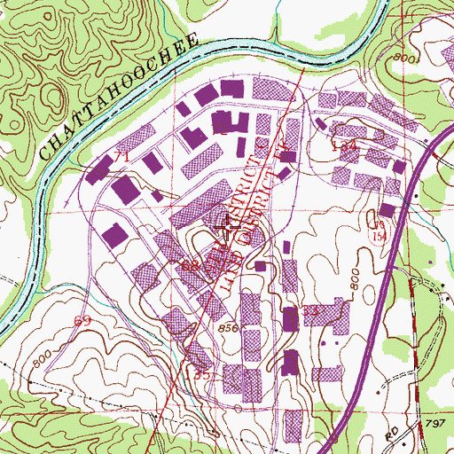 Topographic Map of Atlanta Gateway Industrial Park, GA