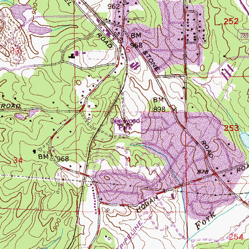 Topographic Map of Deerwood Park, GA
