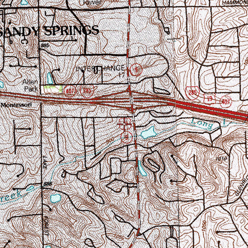 Topographic Map of Dover Square Shopping Center, GA