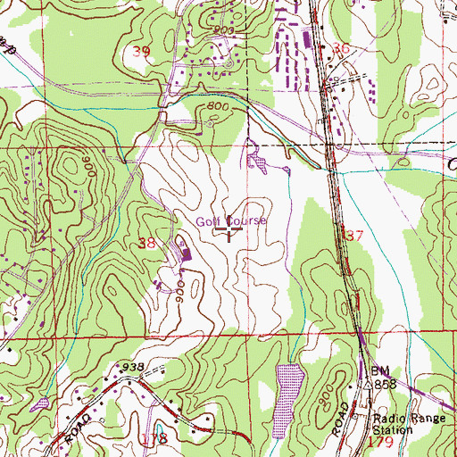 Topographic Map of Lakeside Country Club, GA