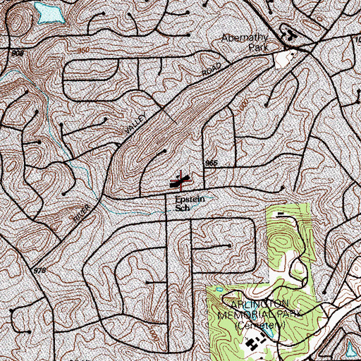 Topographic Map of Underwood Hills Elementary School, GA