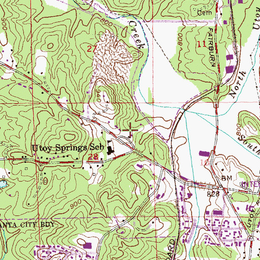 Topographic Map of Utoy Park, GA