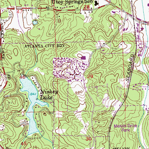 Topographic Map of West Atlanta School, GA