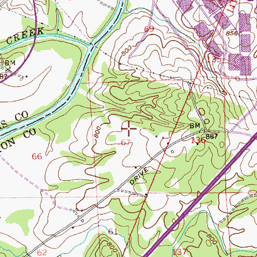 Topographic Map of Westgate Center, GA