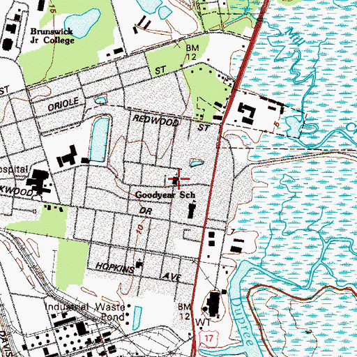 Topographic Map of Calvary Baptist Church, GA