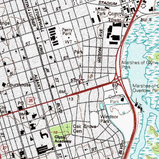 Topographic Map of Church of Christ, GA