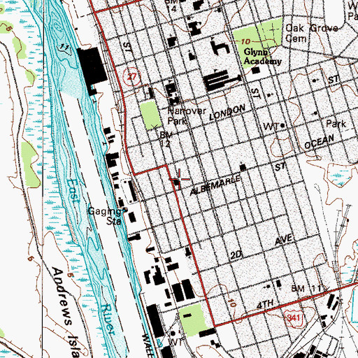 Topographic Map of First Christian Church, GA