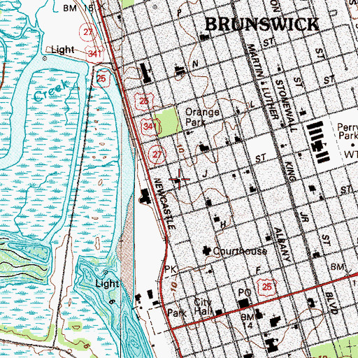 Topographic Map of First Church of the Nazarene, GA