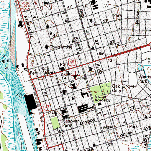Topographic Map of First Methodist Church, GA