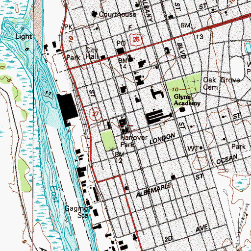 Topographic Map of First Presbyterian Church, GA