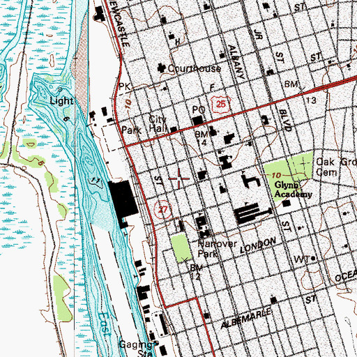 Topographic Map of Glynn County Health Department, GA