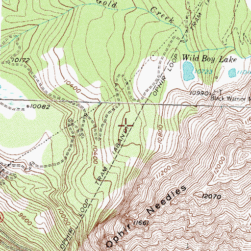 Topographic Map of Ophir Loop Tram, CO