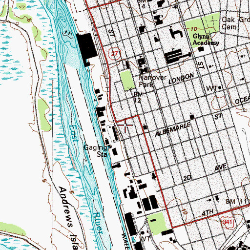 Topographic Map of Gordon Oaks Homes, GA
