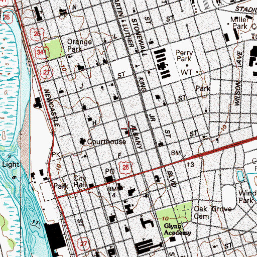 Topographic Map of Grace Methodist Church, GA