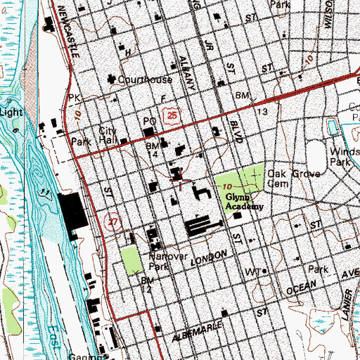 Topographic Map of Hillsboro Square, GA