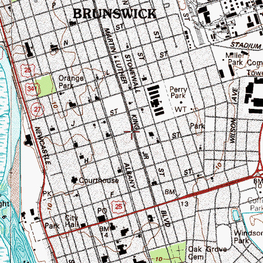 Topographic Map of I Street Elementary School (historical), GA