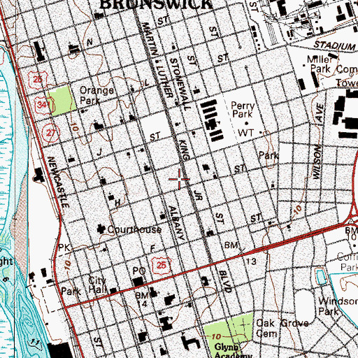 Topographic Map of McIntyre Memorial Gymnasium, GA