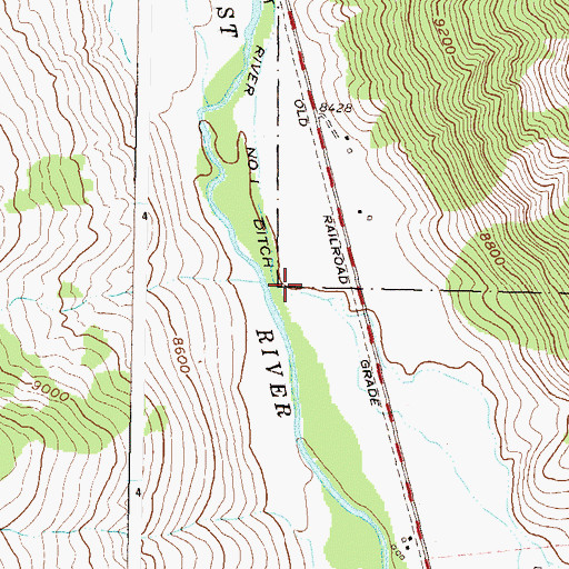 Topographic Map of East River Number 1 Ditch, CO