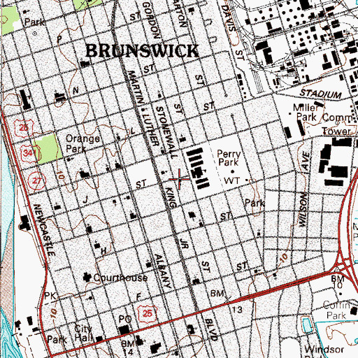 Topographic Map of Mount Olive Baptist Church, GA