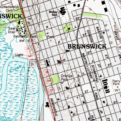 Topographic Map of Norwich Baptist Church, GA
